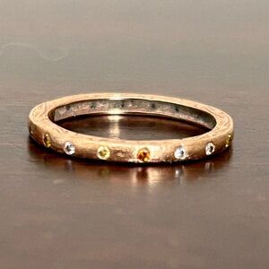 Sethi Couture 18K RG Diamond Dunes Narrow Multi-Color Stack Band